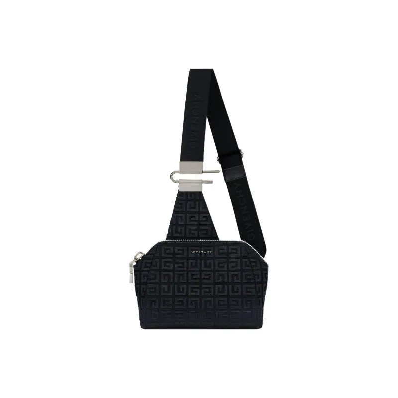 Givenchy Bag Collection Canvas With Cow Leather Sling Bag, Crossbody Bag Small Size Men's Black-0