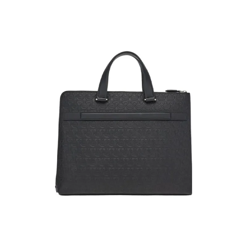 FERRAGAMO Cow Leather Handbag Regular Men's Black-3