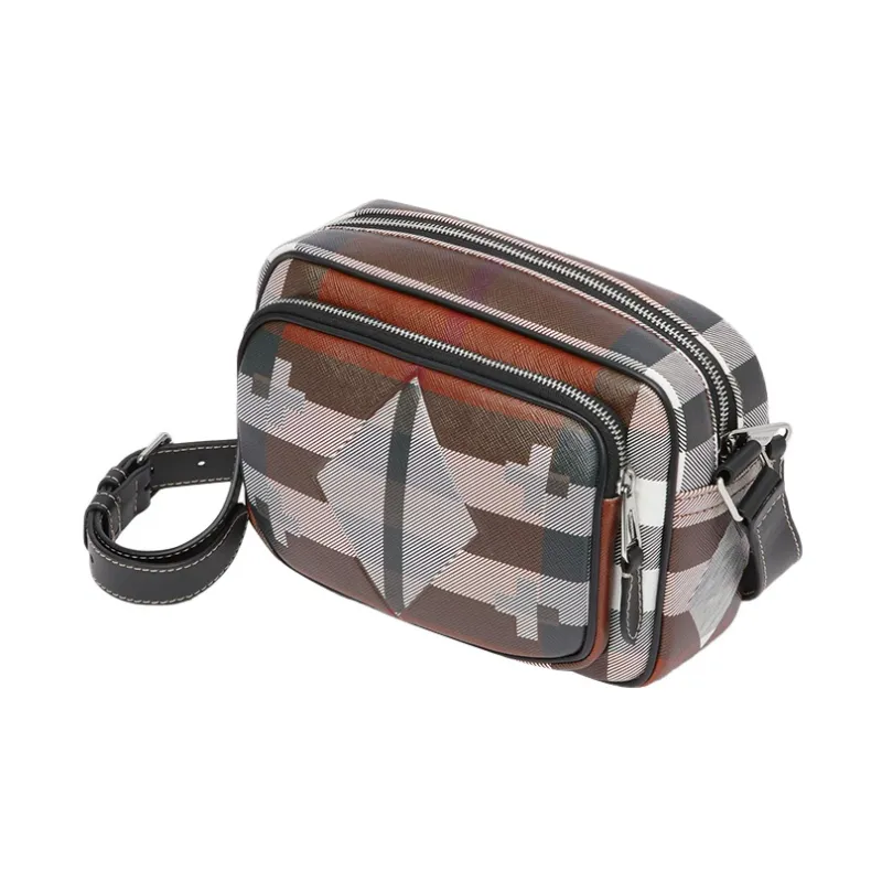 Burberry Calfskin Shoulder Bag Crossbody Bag Regular Men's Dark Birch Brown/White-2