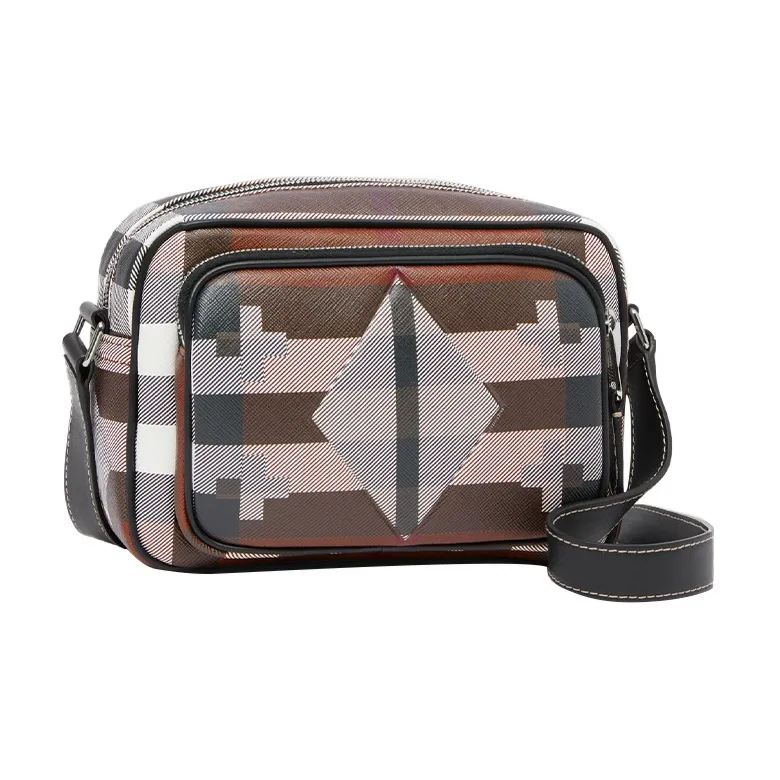 Burberry Calfskin Shoulder Bag Crossbody Bag Regular Men's Dark Birch Brown/White-1