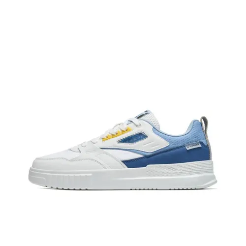 XTEP Skateboard Shoes Men Low-Top Sail White/Persian Blue/Evening Mist Blue/Yellow