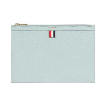 THOM BROWNE· Pebbled Calfskin File Folder Clutch Small Size Men's Pink Green