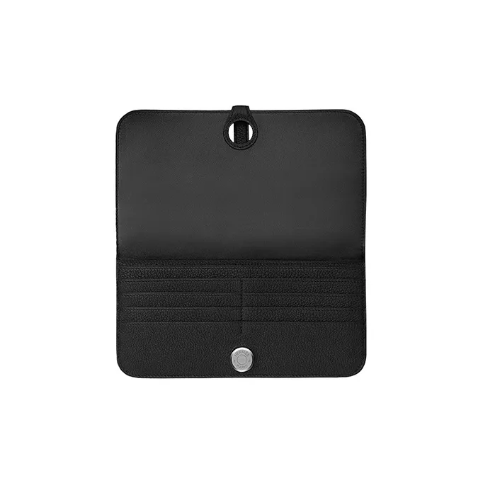 HERMES Dogon Togo Calfskin Wallet Women's Noir Black-2