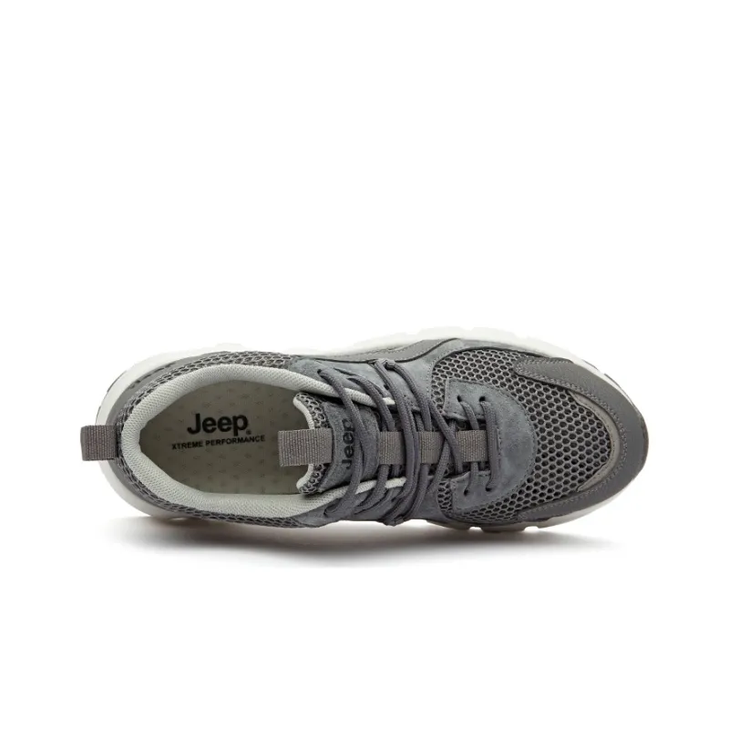 Jeep Cushioning Rebound Abrasion Resistant Lightweight Breathable Slip Resistant Low Top Casual Shoes Men's Dark Gray-2