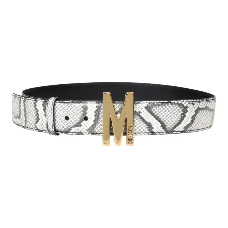 MOSCHINO Leather Belts Unisex White-0