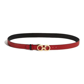 FERRAGAMO Cow Leather Leather Belts Women's Width 2.5cm