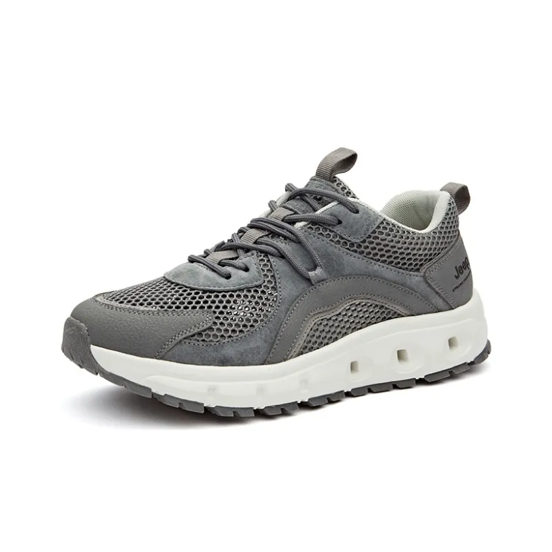 Jeep Cushioning Rebound Abrasion Resistant Lightweight Breathable Slip Resistant Low Top Casual Shoes Men's Dark Gray-3