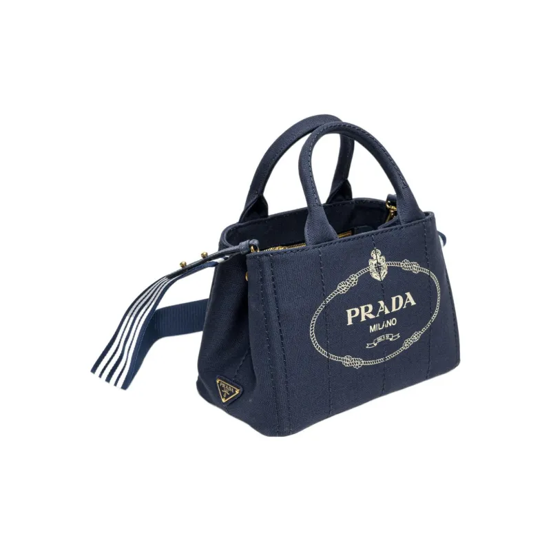 PRADA Canvas Canvas Bag Shoulder Bag Crossbody Bag Handbag Women's Blue-1
