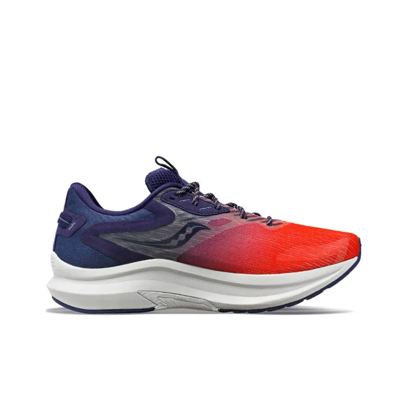 Saucony Axon 2 Cushioning Anti-Slip And Wear-Resistant Low-Top Running Shoes Men's Purple Red Blue-1