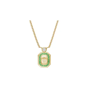 HARRY WINSTON HW Logo Necklaces Women's Gold