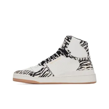 SAINT LAURENT Zebra-print High-top Sneakers