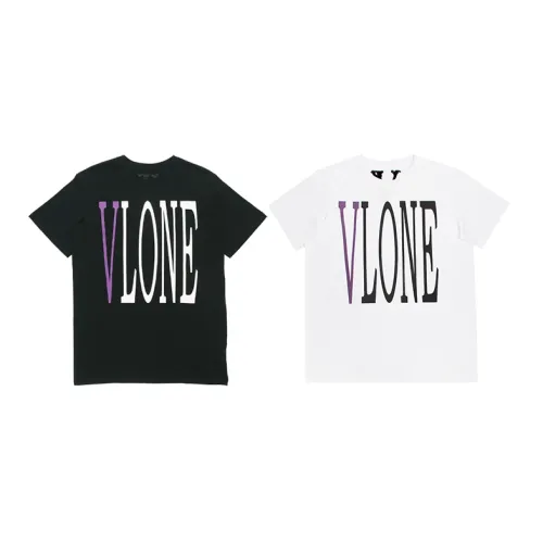 VLONE T-Shirts Unisex Set Of 2 Black+White