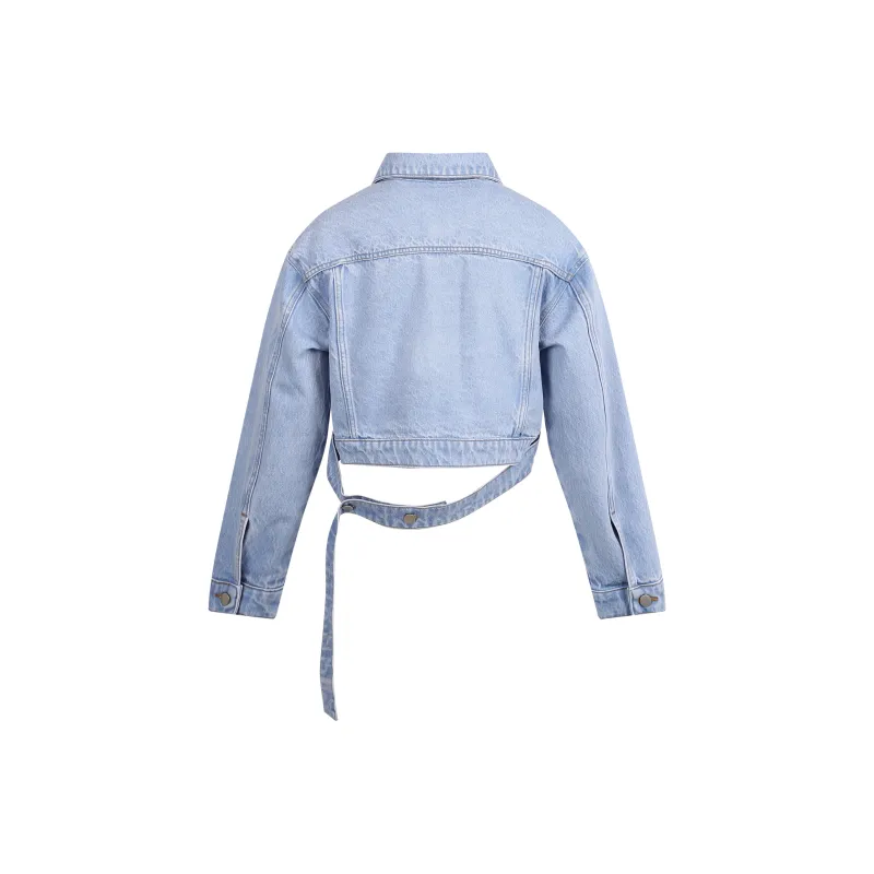 Valeria Obbaco Denim Jacket Women's Steel Blue-1
