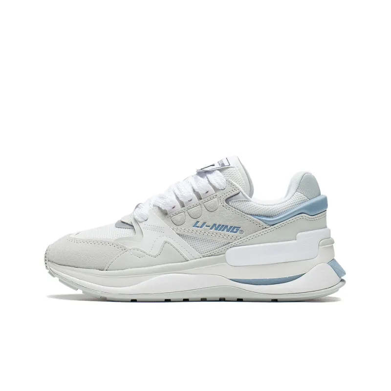 LiNing 001 Innocence V2 Cushioning Anti-Slip And Wear-Resistant Low-Top Sports Casual Shoes Women's White Blue-0