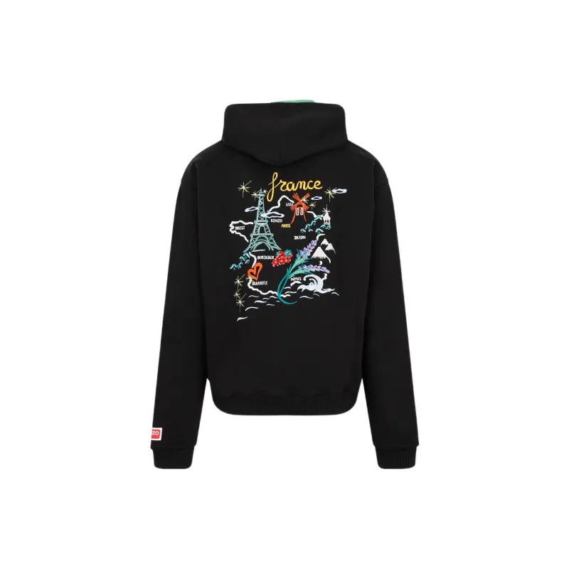 KENZO Embroidered motif Cotton Hoodie-1