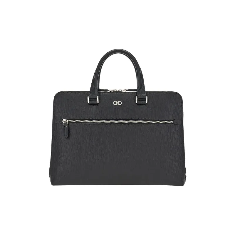 FERRAGAMO Stamped Calfskin Briefcases Handbags Regular Men's Black-0