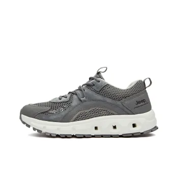 Jeep Cushioning Rebound Abrasion Resistant Lightweight Breathable Slip Resistant Low Top Casual Shoes Men's Dark Gray