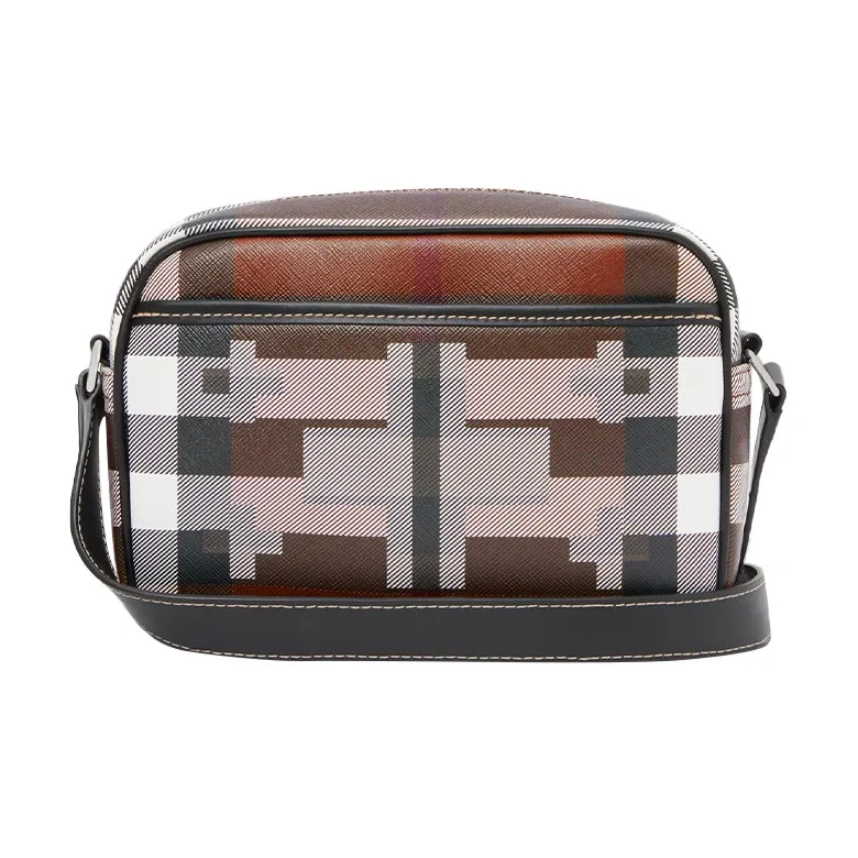 Burberry Calfskin Shoulder Bag Crossbody Bag Regular Men's Dark Birch Brown/White-3