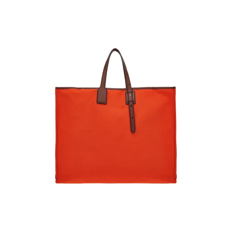 FERRAGAMO Canvas With Leather Canvas Bag Tote Bag Shopping Bag Handbag Men's Volcano Red-2
