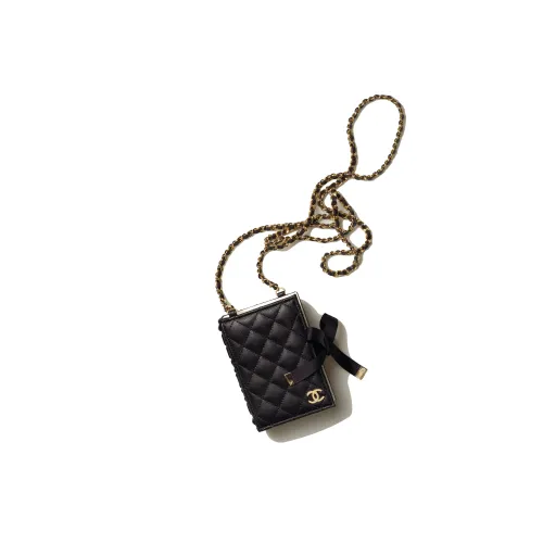 CHANEL 22BFW Lambskin Book Card Wallet Card Sleeve Coin Purse Shoulder Bag Crossbody Bag Women's Black