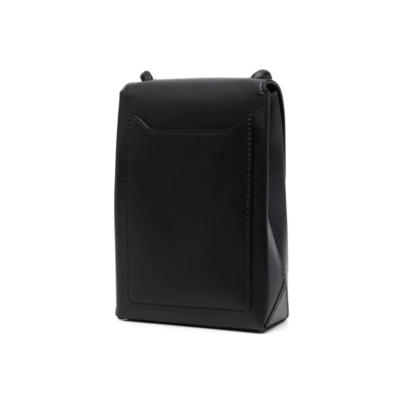MOSCHINO Cow Leather Cell Phone Pouch Shoulder Bag Crossbody Bag Women's Black-1