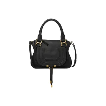 Chloe Chloé Handbag Marcie Grained Calfskin Handbag Small Size Women's Black