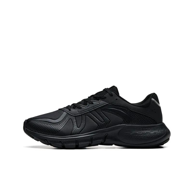 Anta Cushioned Anti-Slip Wear-Resistant Breathable Lightweight Low-Top Running Shoes Men's Black-0