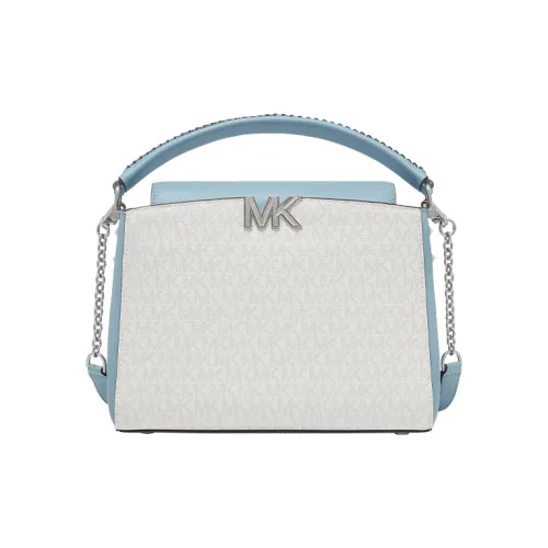 MICHAEL KORS Karlie Leather Handbag Medium Size Women's White & Blue