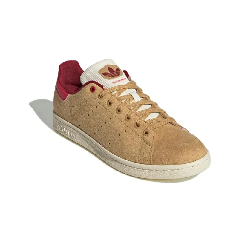Adidas Stan Smith Golden Beige College Burgundy-2