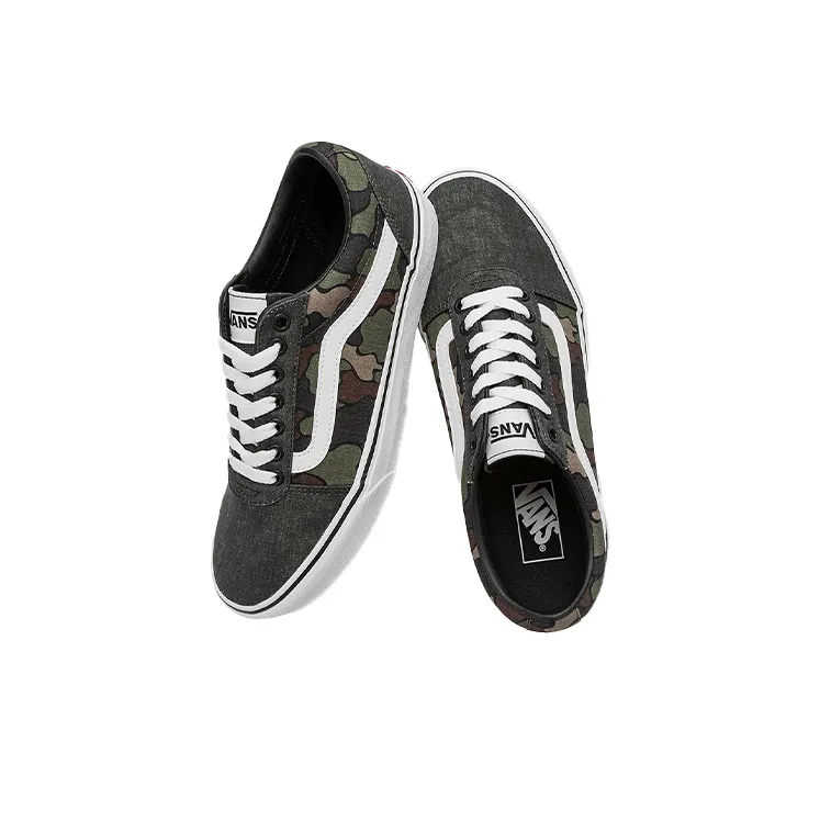 Vans Ward Low Top Casual Skate Shoes Gray Green Camouflage 'Gray Green Brown'-3