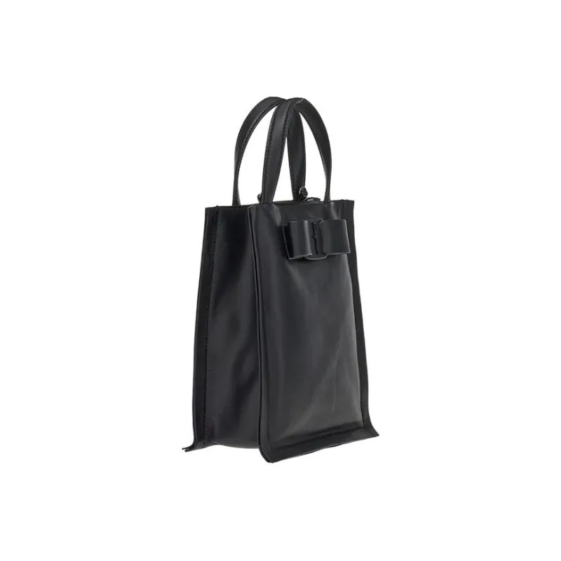 FERRAGAMO Leather Small Square Bag Handbag Women's Black-1