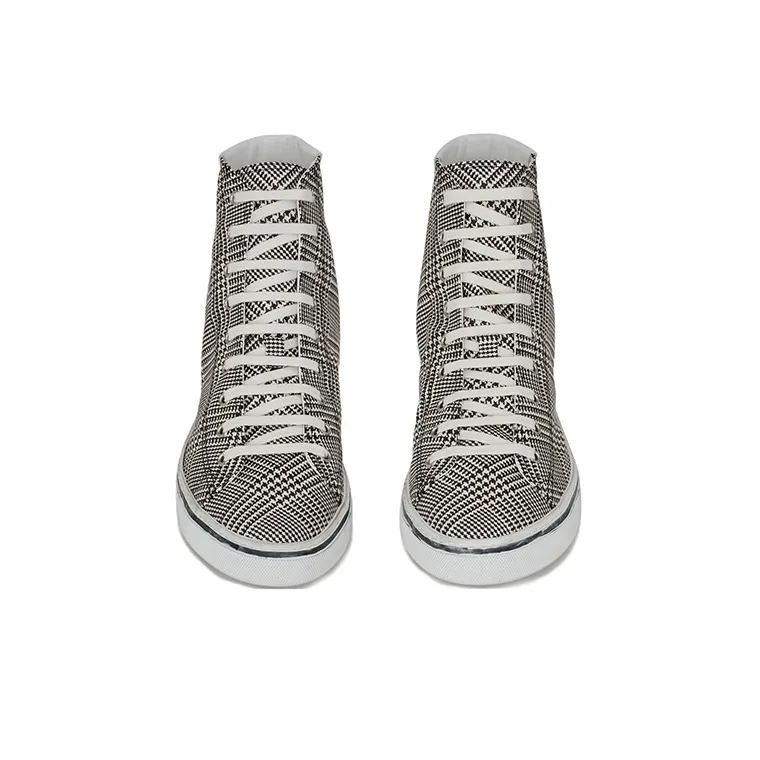 SAINT LAURENT Canvas Shoes Men High Top Black/White-2