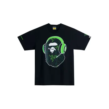A BATHING APE X Razer NEon Camo Ape Head Tee