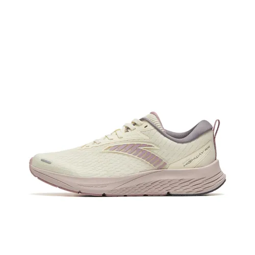 ANTA Running Shoes Women's Low-Top Light Beige/Sandstorm Grey/Taro Purple