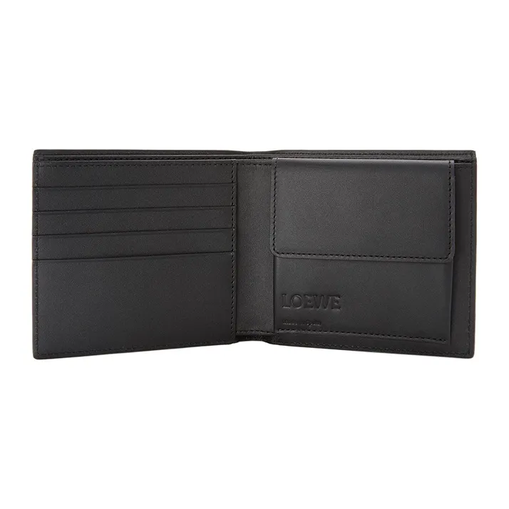 LOEWE Soft Grain Cow Leather Wallet Men's Gray-2