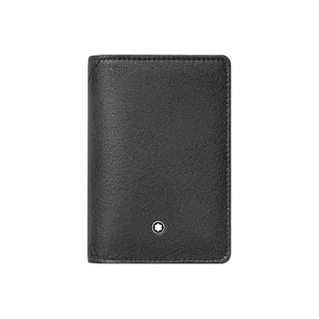 MONTBLANC Meisterstuck Cow Leather Card Holder Wallets Men's Gray