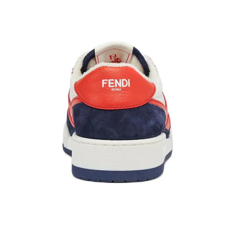 FENDI Match Navy Red Suede Women's-4