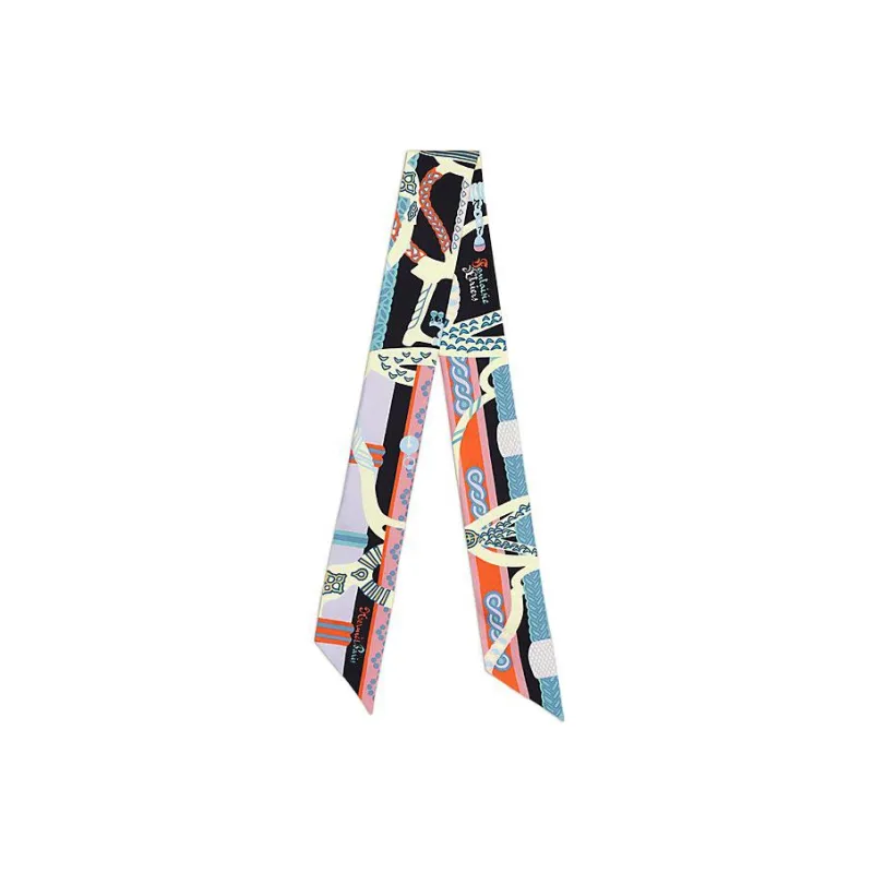 HERMES Fantaisie D'Etriers Silk Scarves Women's Multicolor-0