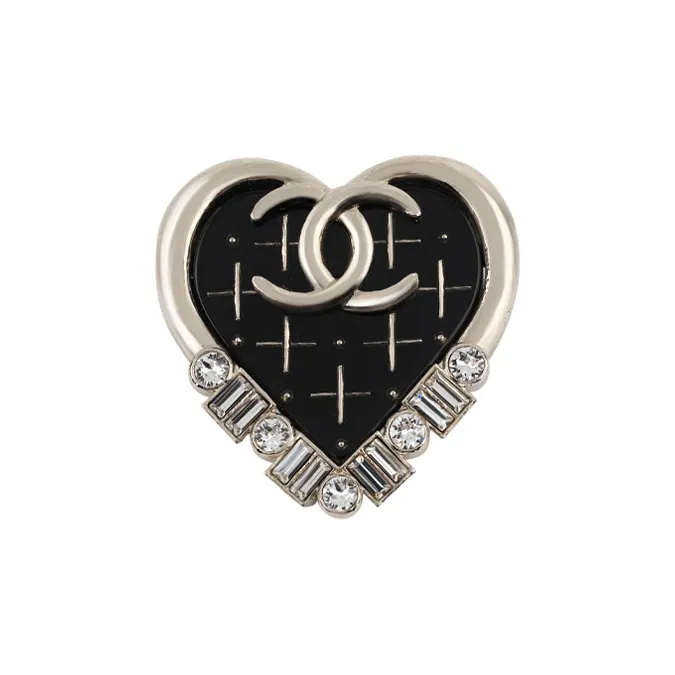 CHANEL 2022 Brass Enamel Cha-Nel Logo Drop Push Back Costume Earrings-1