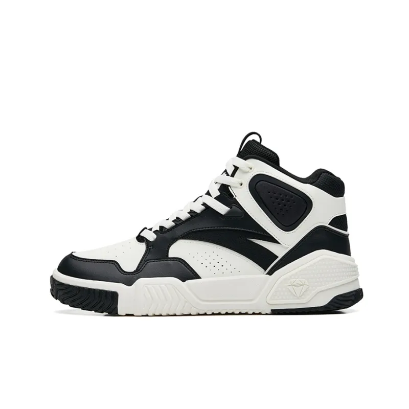 Anta Flame High Top Skateboard Shoes Men's Black White-0