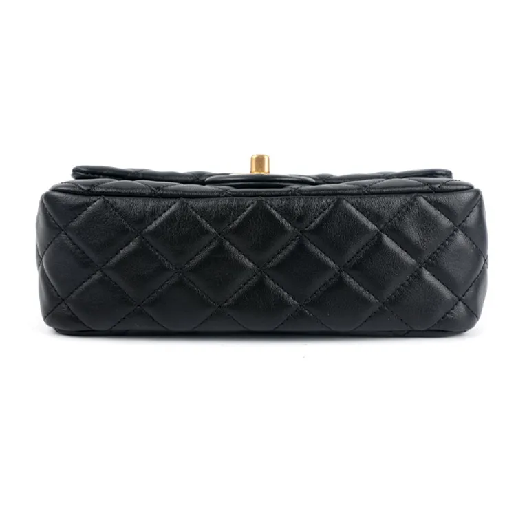 CHANEL Classic Flap CF Small Gold Ball Sheepskin Chain Bag, Shoulder Bag, Crossbody Bag Mini Women's Black-2