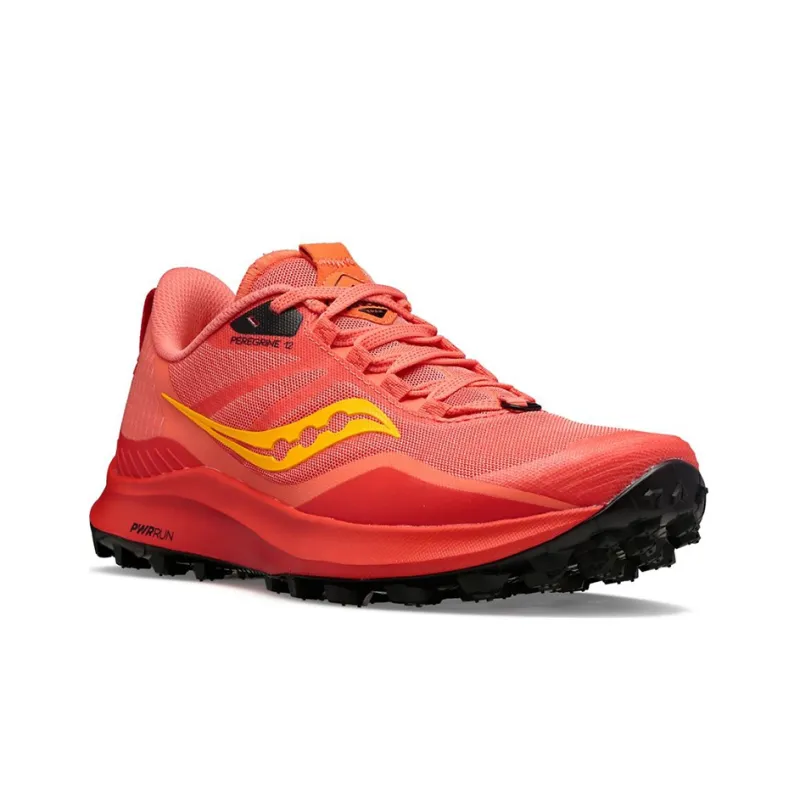 Saucony Peregrine 12 Cushioning Anti Slip And Wear Resistant Low Top Trail Running Running Shoes Women's Watermelon Red-2