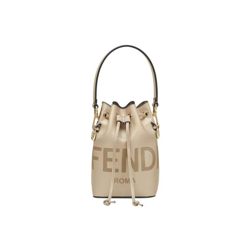 FENDI Mon Tresor Calfskin Bucket Bags Shoulder Bag Crossbody Bag Handbag Mini Women's Light Brown-0