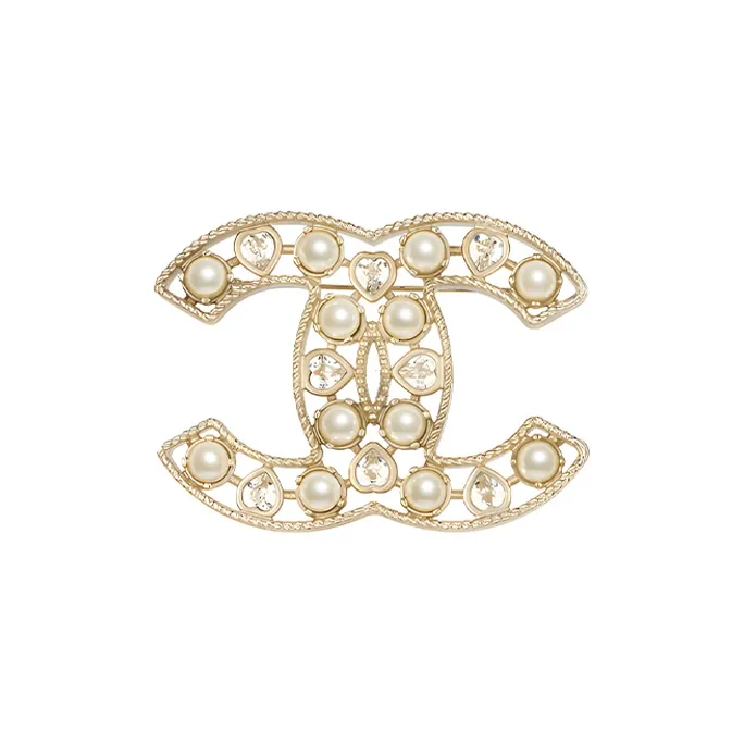 CHANEL 23A Brooches Women's Gold-0