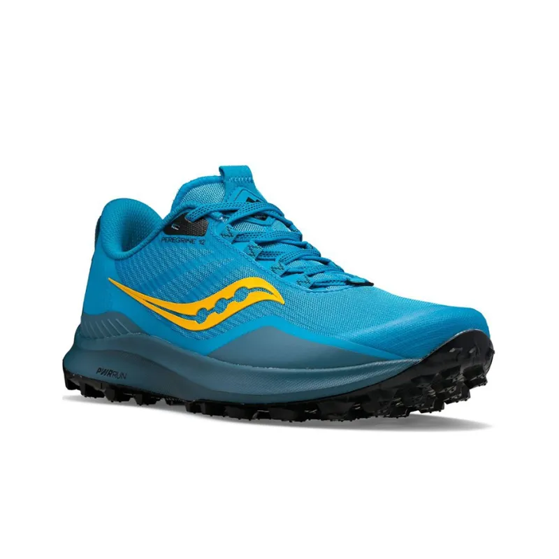Saucony Peregrine 12 Running Shoes Men Low Top Blue/Yellow/Black-2
