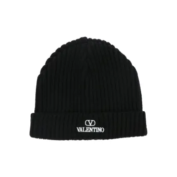 Valentino Logo Embroidered Beanie