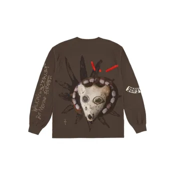 Travis Scott Reverse Jack Long Sleeve T shirt Brown