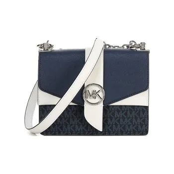 MICHAEL KORS Leather Small Square Bag, Chain Bag, Envelope Bag, Shoulder Bag, Crossbody Bag Small Size Women's Blue