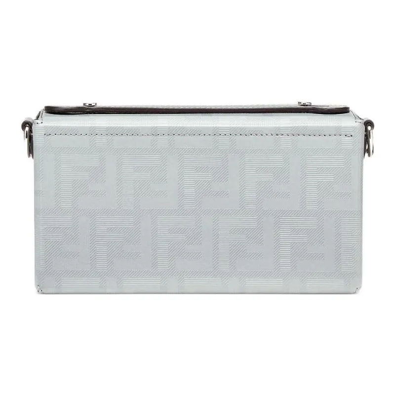 FENDI Baguette Calfskin Shoulder Bag, Crossbody Bag, Handbag Regular Men's Gray-2