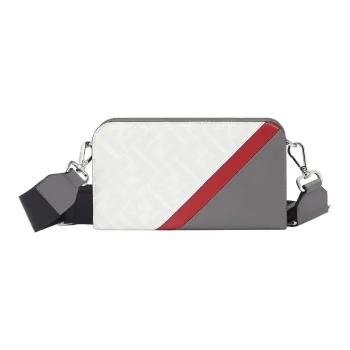 FENDI Cow Leather Crossbody Wallets Men's White